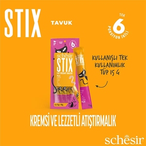 Schesir Stix Tavuklu Sıvı Kedi Ödülü 6x15 Gr - Thumbnail