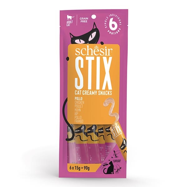 Schesir Stix Tavuklu Sıvı Kedi Ödülü 6x15 Gr