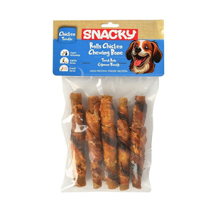 Snacky Füme Tavuk Rulo Köpek Ödül 5'li 7,5cm 100gr - Thumbnail