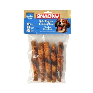 Snacky Füme Tavuk Rulo Köpek Ödül 5'li 7,5cm 100gr - Thumbnail