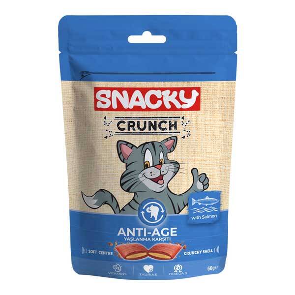 Snacky Kedi Crunch Ödül Anti-Age Somonlu 60 gr