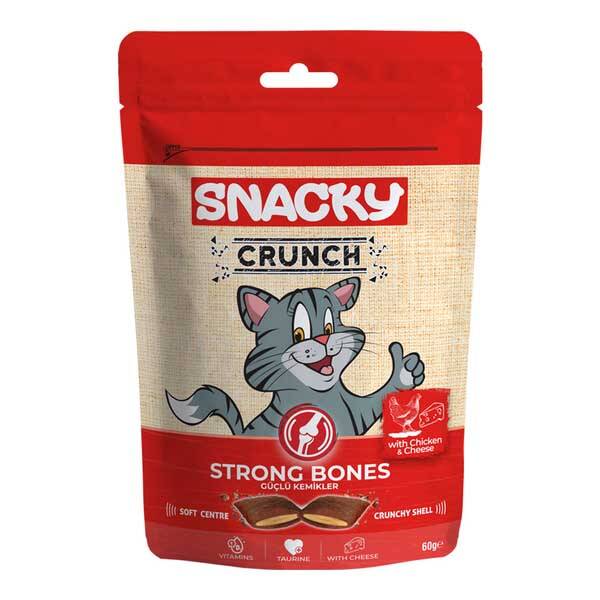 Snacky Kedi Crunch Ödül Strong Tavuk-Peynir 60 gr