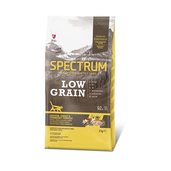 SPECTRUM DÜŞÜK TAHILLI TAVUK & HİNDİ YETİŞKİN KEDİ 2 KG+600GR