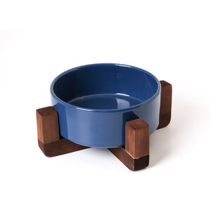 Tigres Boyun Destekleyici Seramik Mama ve Su Kabı Mavi