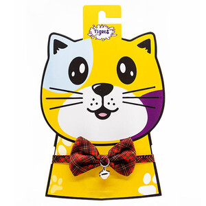 Tigres - Tigres Team Ekose Desenli Papyon Kedi Tasması