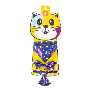 Tigres - Tigres Team Galaksi Desenli Papyon- kravat-fular Kedi Tasma Takımı