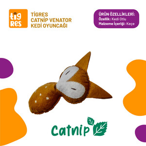 Tigres Venator Catnipli Tilki Şeklinde Kedi Oyuncağı - 1