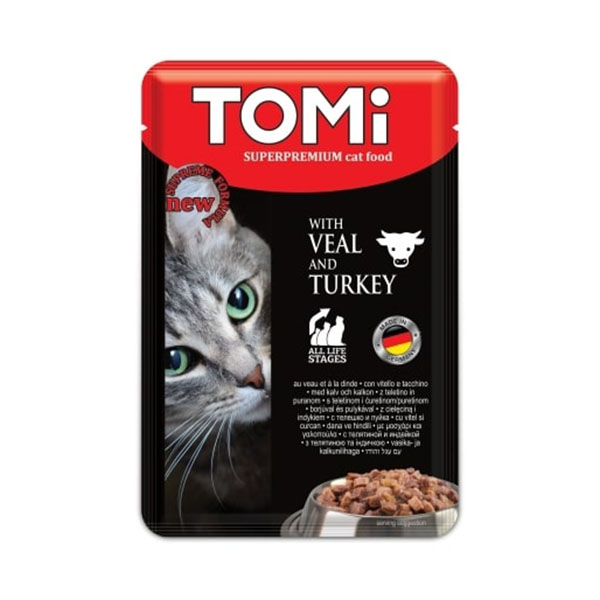 Tomi KEDİ DANA & HİNDİ POUCH MAMA 100GR