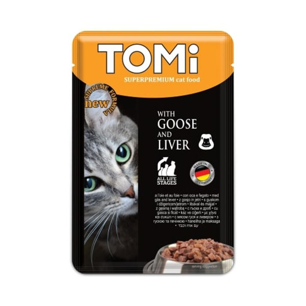 Tomi KEDİ KAZ & CİĞER POUCH MAMA 100GR