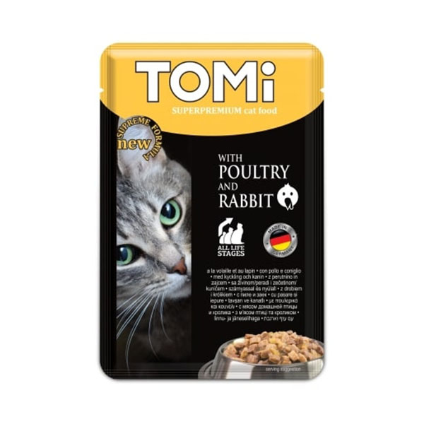 Tomi KEDİ KÜMES HAYVANI & TAVŞAN POUCH MAMA 100GR