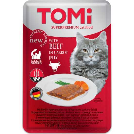 Tomi Kedi Tahılsız Havuçlu Sığır Etli Yaş Mama 100 Gr