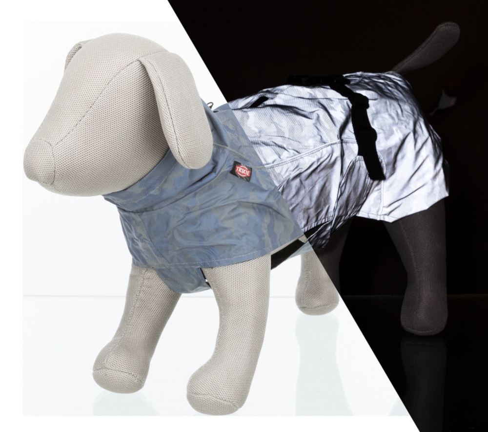 Trixie Köpek Yağmurluğu Fosforlu Reflektiv S 40cm Gümüş Mavi - 1