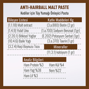 Vetcure Anti Hairball Kedi Tüy Yumağı Önleyici Malt Paste 100 gr - Thumbnail