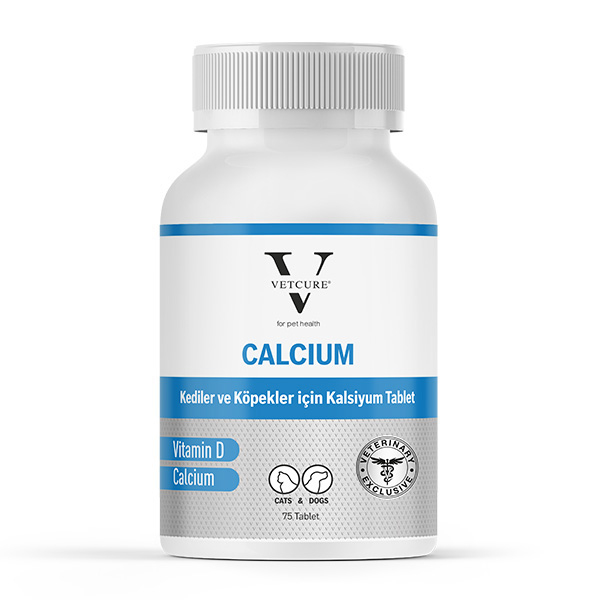 Vetcure Calcium Kedi ve Köpekler İçin Kalsiyum Desteği 75 Tablet