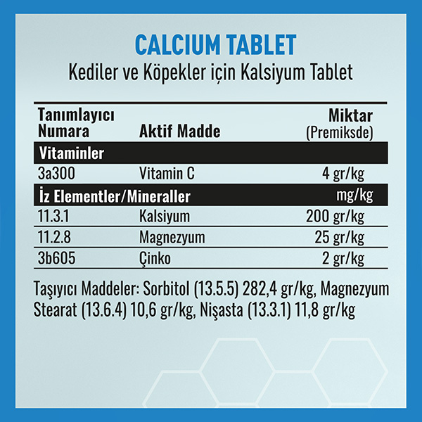 Vetcure Calcium Kedi ve Köpekler İçin Kalsiyum Desteği 75 Tablet