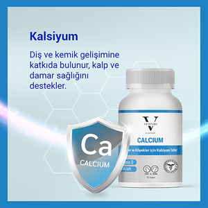 Vetcure Calcium Kedi ve Köpekler İçin Kalsiyum Desteği 75 Tablet - Thumbnail