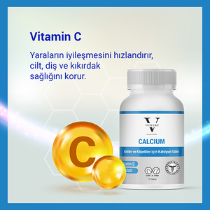 Vetcure Calcium Kedi ve Köpekler İçin Kalsiyum Desteği 75 Tablet - Thumbnail