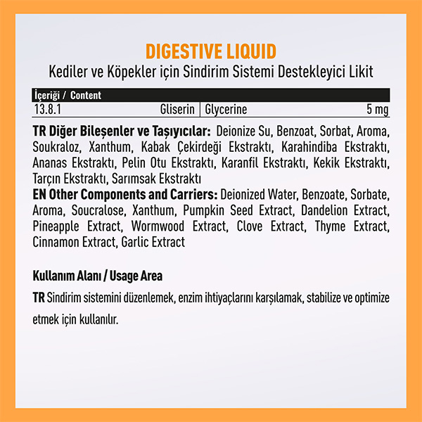 Vetcure Digestive Kedi ve Köpek Sindirim Sistemi Destekleyici Likit 50 ML