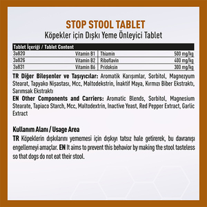 Vetcure Stop Stool Köpekler İçin Dışkı Yeme Önleyici 100 Tablet - Thumbnail