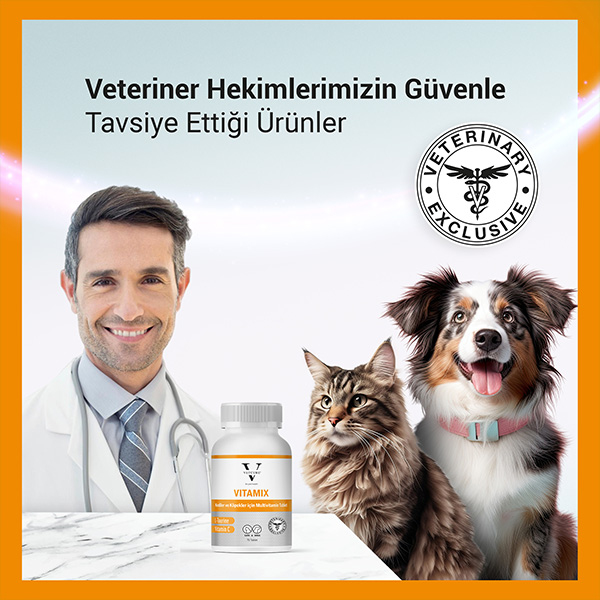 Vetcure Vitamix Kedi ve Köpek Multivitamin ve Mineral Aminoasit Desteği 75 Tablet