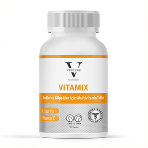 Vetcure Vitamix Kedi ve Köpek Multivitamin ve Mineral Aminoasit Desteği 75 Tablet - Thumbnail