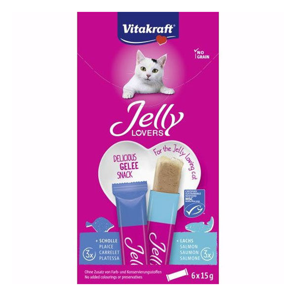 Vitakraft Jelly Somonlu Pisi Balıklı Kedi Ödül Maması 6x15 Grmarkamama
