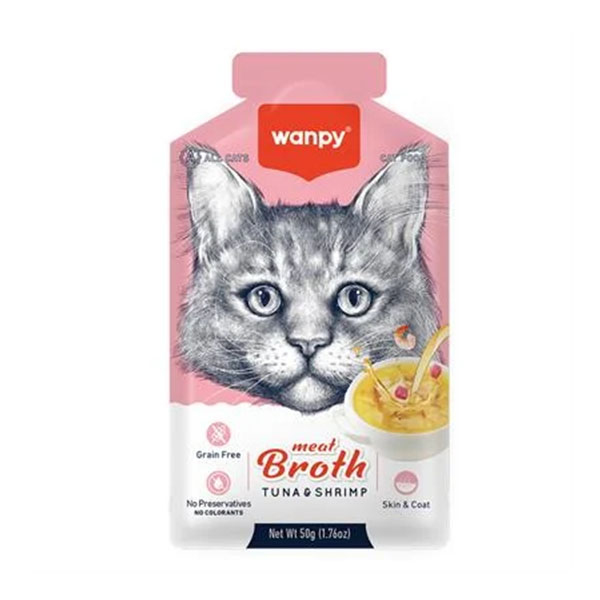 Wanpy Kediler için Karidesli Ton Balığı Eti Çorbası 50 gr