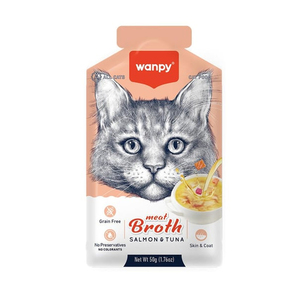 Wanpy Kediler için Somon & Ton Balığı Eti Çorbası 50g