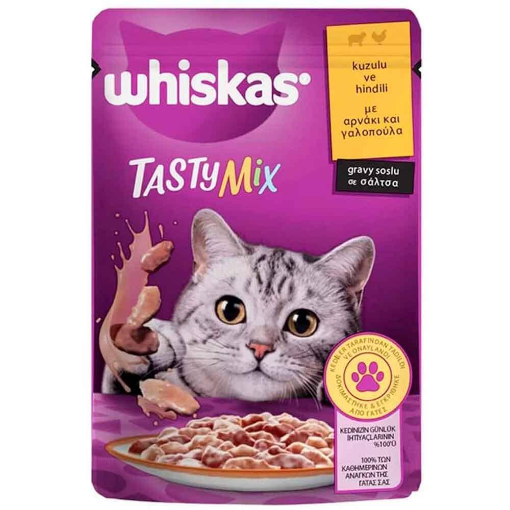 Whiskas Tasty Mix Kuzu ve Hindili Kedi Yaş Maması 85 gr - 1
